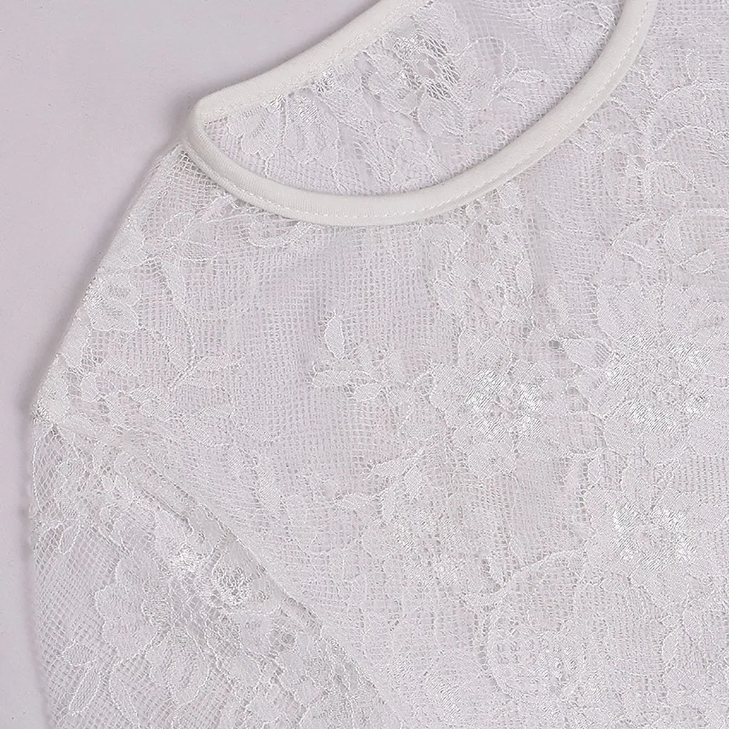 Сексуальная короткая кружевная рубашка женская черная сетчатая Прозрачная