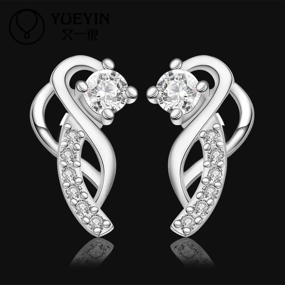 E499 Бесплатная доставка изящных ювелирных изделий серьги серебряные для женщин