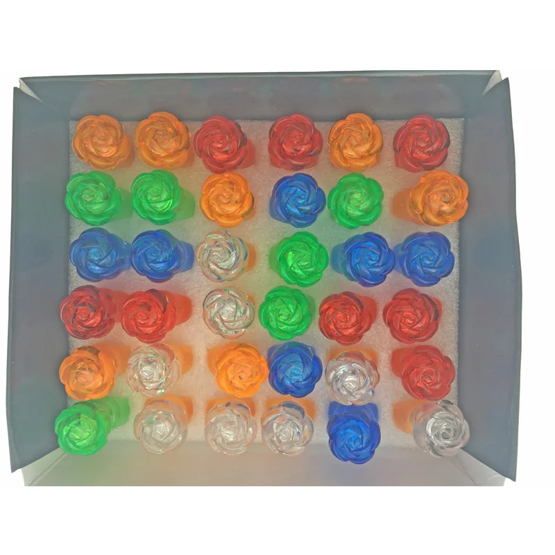 45 шт LED цветок розы палец кольцо светящиеся кольца партии пользу Рождество Новый