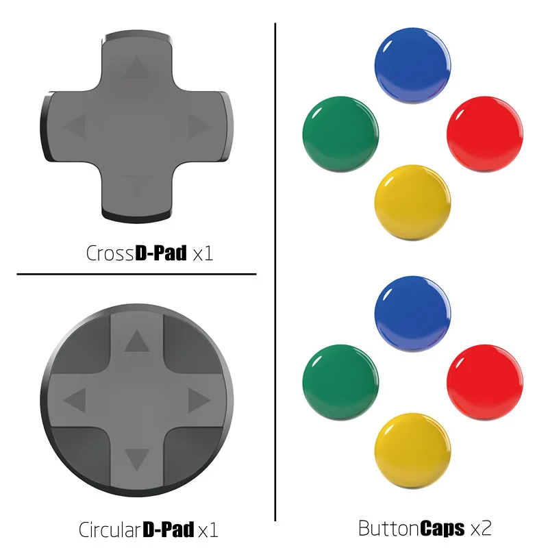 

Прозрачные поперечные и круговой D-Pad кнопки шапки Пастер комплект для Nintendo Switch NS Joy-Con с накатанной головкой палки с захватом шапки накладка ...