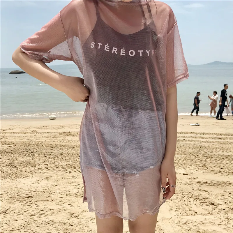 Новинка модная футболка с вырезами женские пикантные прозрачные летние топы