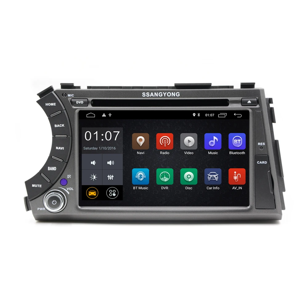 1024*600 2 Din четырехъядерный 7 &quotAndroid 8 1 автомобильный DVD GPS навигация для SsangYong Kyron Actyon