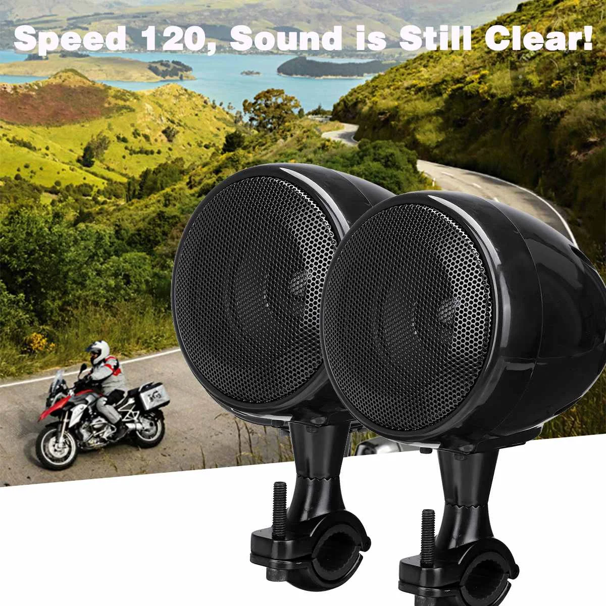 SPK350 Высокая производительность 4 дюйма Водонепроницаемый Мотоцикл ATV Bluetooth динамик с 300 Вт Встроенный D-class усилитель хром