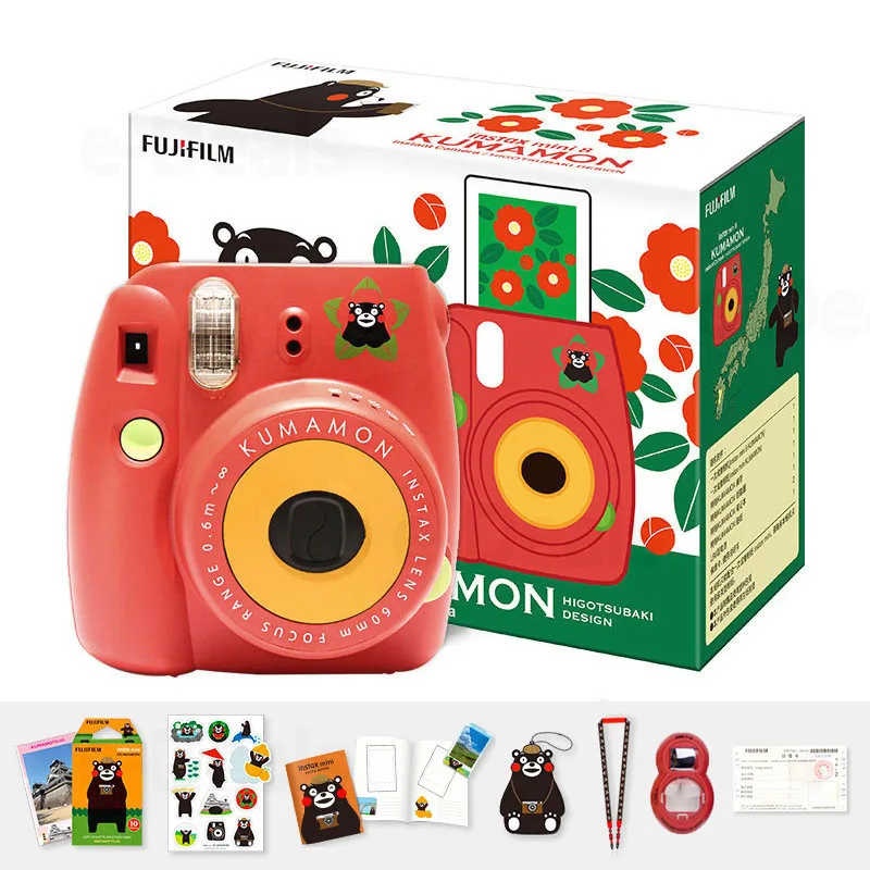 Мгновенная фотокамера Fujifilm Instax Mini KUMAMON 5 цветов камера + пленка ноутбук наклейки