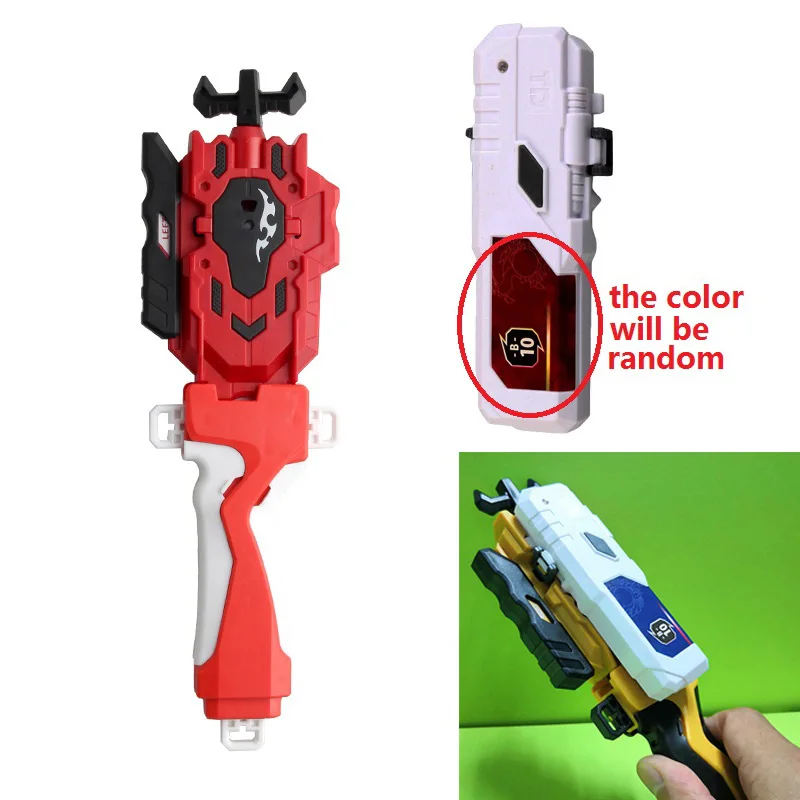 Red with Handlebar Пусковая установка для Bey Blade Burst, светильник на руль, гироскоп, двусторонняя ручка, пусковая установка- 333548 - Цвет: Red with Handlebar