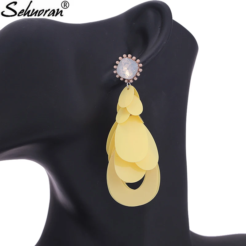 Sehuoran капельного Flash Shell Oorbellen Boho серьги для Для женщин Модные украшения Pendientes Mujer