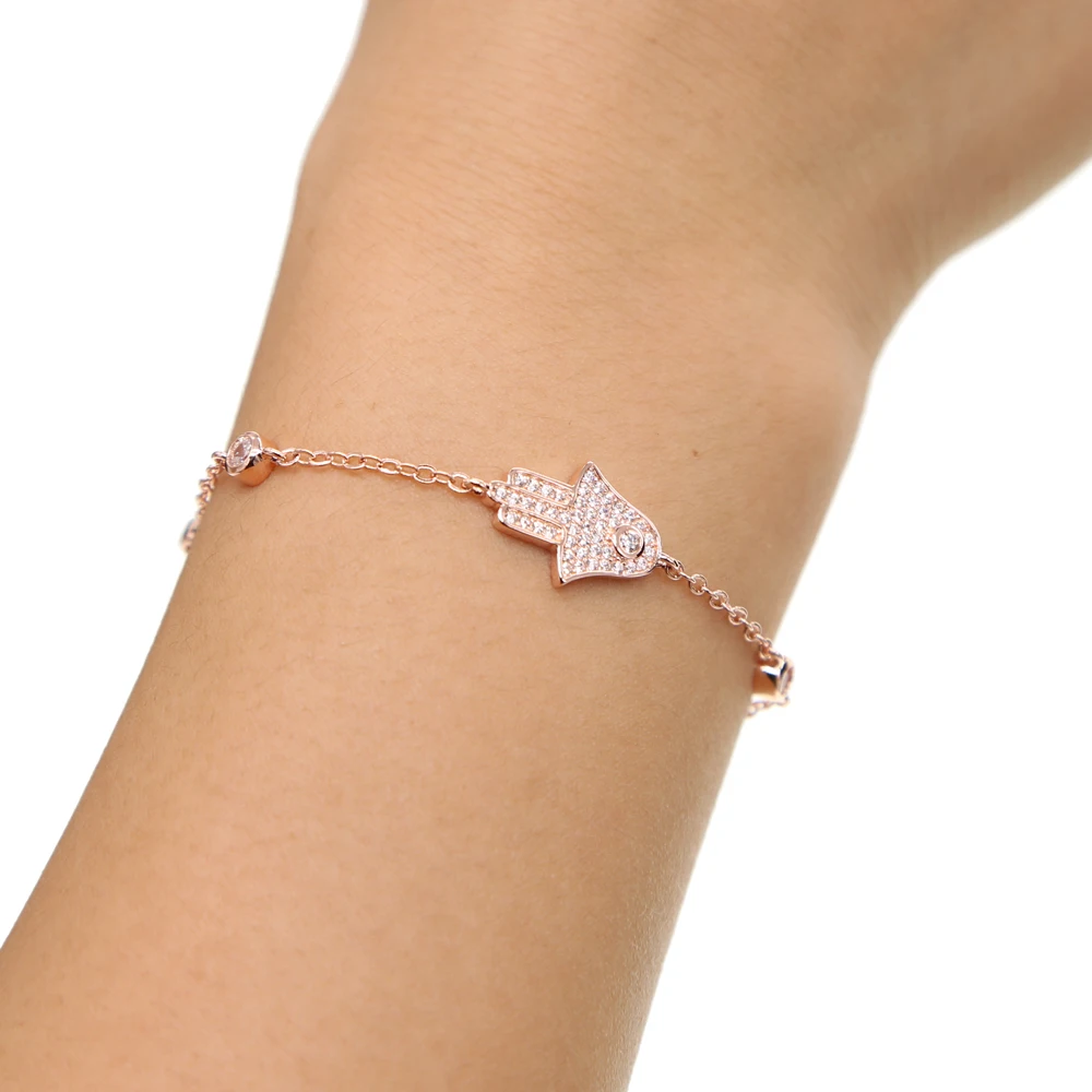 2017 Модные Изящные ювелирные изделия прозрачный кубический цирконий AAA cz Хамса