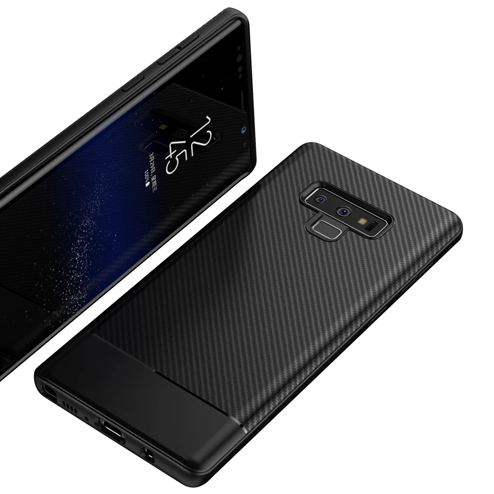 Углеродное волокно из искусственной кожи защитный чехол для телефона Samsung Galaxy S8 s9