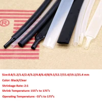 1 20meters 21 0 8mm 25 4mm black pvdf heat shrink tube high temp sleeving heatshrink tube wrap wire insulation sleeve
