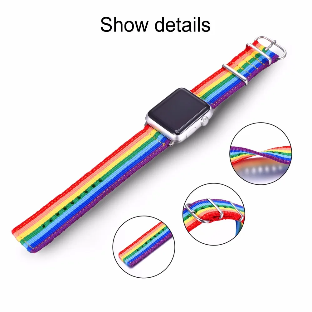 Тканевый ремешок для наручных часов Apple Watch Series 1/2 38 мм/42 мм мужчин и женщин ЛГБТ
