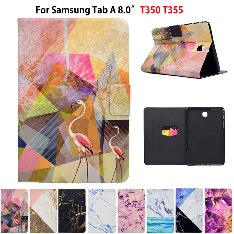 Чехол с мраморным рисунком для Samsung Galaxy Tab A 8 0 дюйма T350 T351 T355 P350 P355 умный чехол