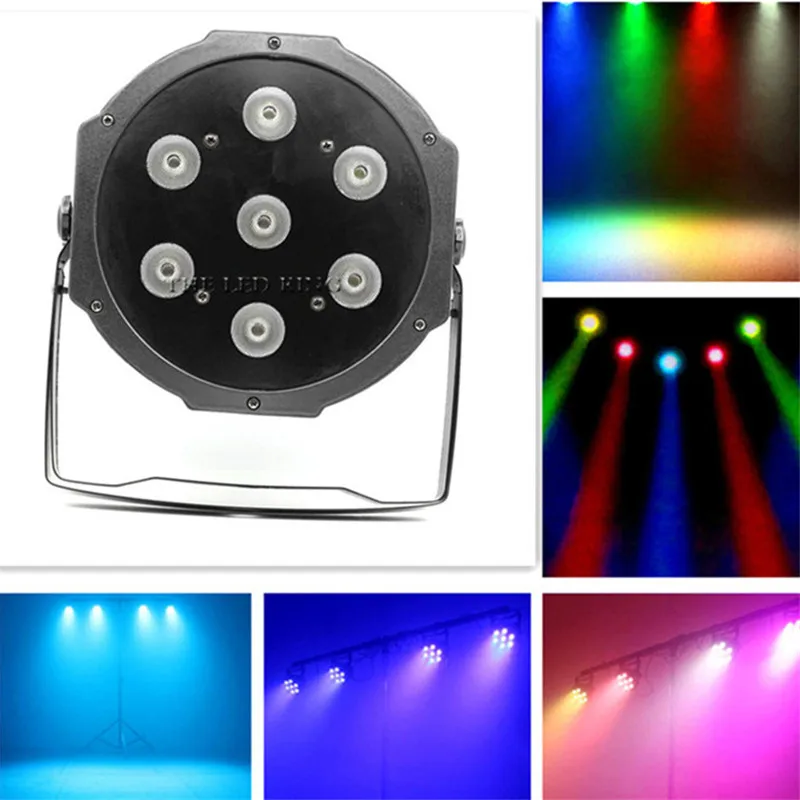 1 10 шт. 7*12 Вт светодиодные лампы с бусинами 7x12 Par RGBW 4в1 плоские par dmx512 дискотечные