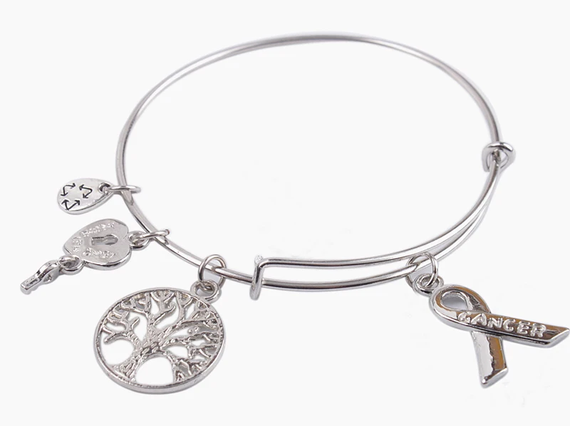 5 шт модный браслет серебристого цвета тон раковая лента Расширяемый провод