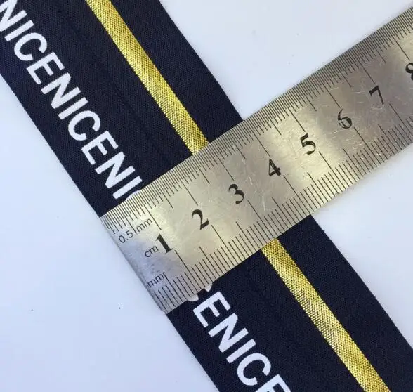 fold black gold nice Блестящие плоские резинки с высокой плотностью, 4 см, золотые, серебряные, складывающиеся на резинке, 40 мм, DIY, Швейные аксессуары для одежды, брюк, 1 м - Цвет: fold black gold nice