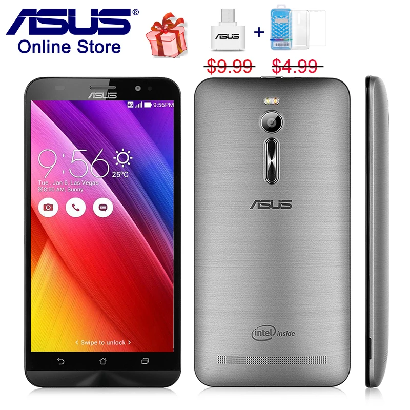 ASUS ZenFone 2 ZE551ML 4 г LTE мобильные телефоны Intel 1 8 ГГц/2 3 ГГц ГБ 16 ГБ/32 ГБ/64 5 дюймов 13MP