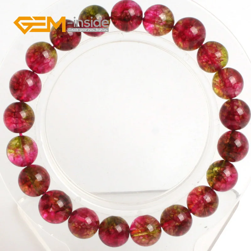 Браслет с драгоценным камнем круглым браслет турмалином каменные бусины