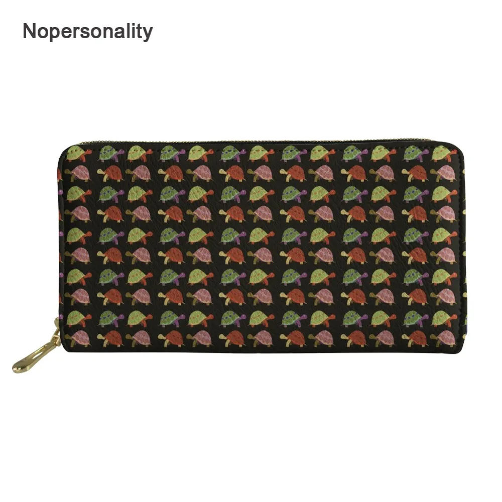 

Nopersonality Women Wallet Cute Floral Turtle Print Purse Wallet for Women Zipper Long Ladies Money Bag Purse Carteira Feminina