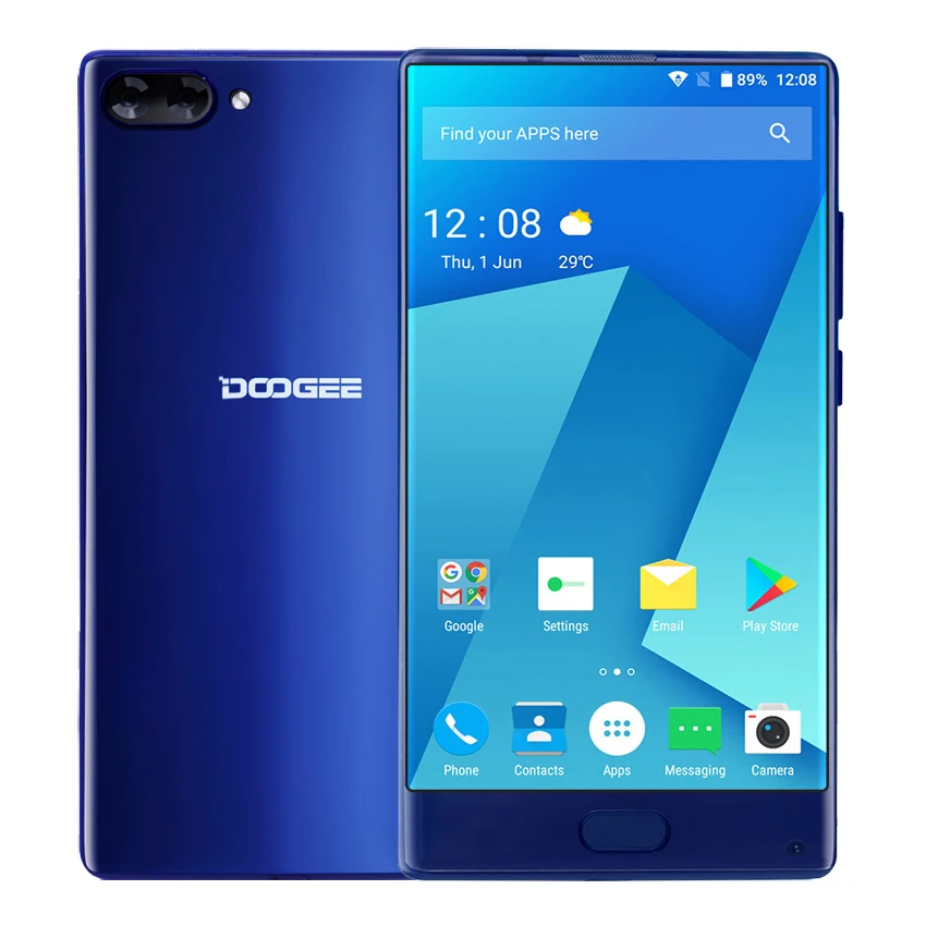 Doogee Mix Touch ID 5 &quotAMOLED беззвучный экран смартфон Octa Core 6G + 64 GB мобильный телефон 8MP 16MP