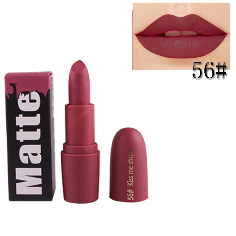 Miss Rose/брендовая матовая губная помада, красивые красные губы, Обнаженная помада в форме пули, матовая бархатная губная помада, водостойкая Косметическая Косметика для макияжа - Цвет: 56
