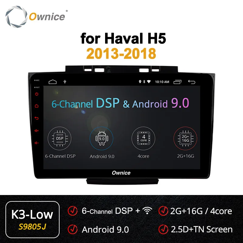 Ownice K3 K5 K6 Android 8,1 автомобильный dvd-плеер gps для Great wall Haval Hover H5 H3 2013- аудио Автомагнитола 360 панорама DSP 4G - Цвет: S9805 K3-Low