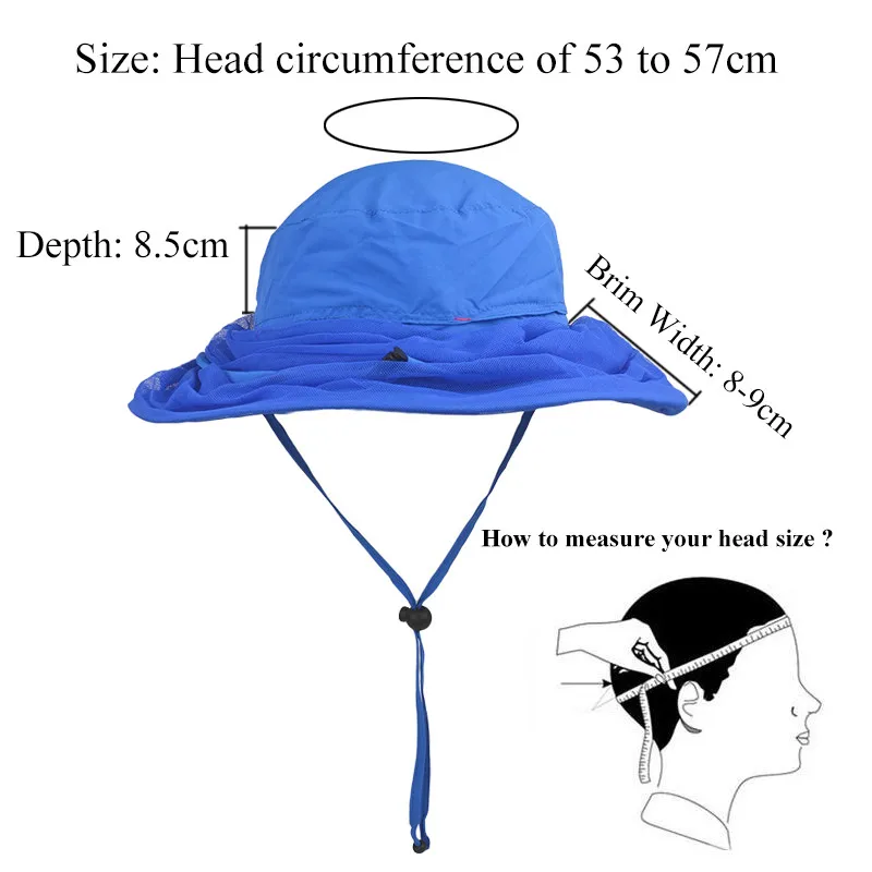 

UPF50+ Summer Sun Hat Breathable Mesh Bucket Hat Men Women Fishing Cap Protection Insect Bug Bee anti-Mosquito Gnats Outdoors