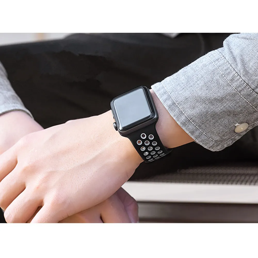 Ремешок для спортивных часов Apple watch 4 band 44 мм 40 iWatch 42 38 силиконовый браслет ремешок