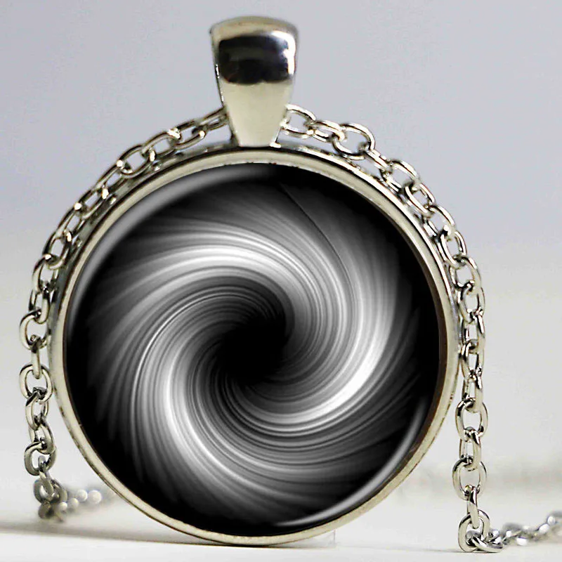 Новейшее черно белое волшебное ожерелье с подвеской в виде завитка античное