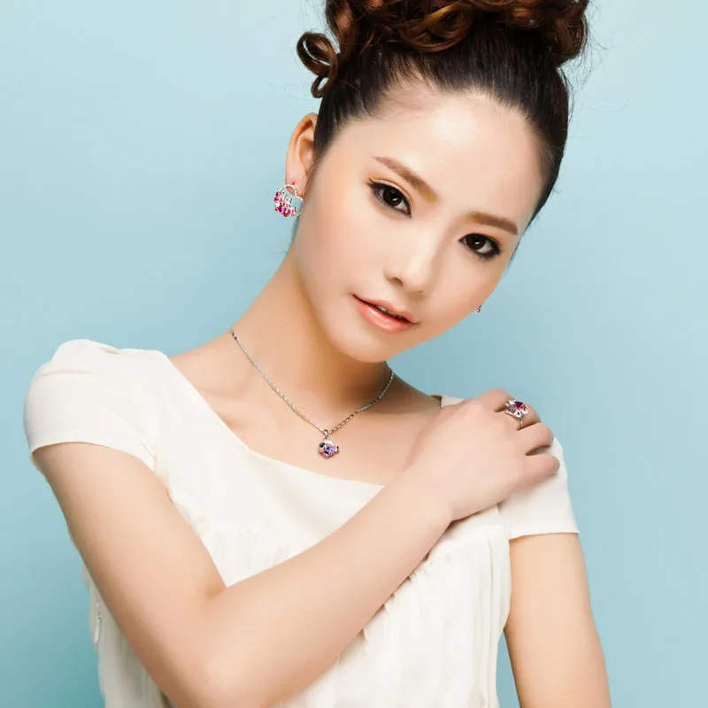 Neoglory австрийский кристалл и горный хрусталь регулируемое кольцо для пальцев