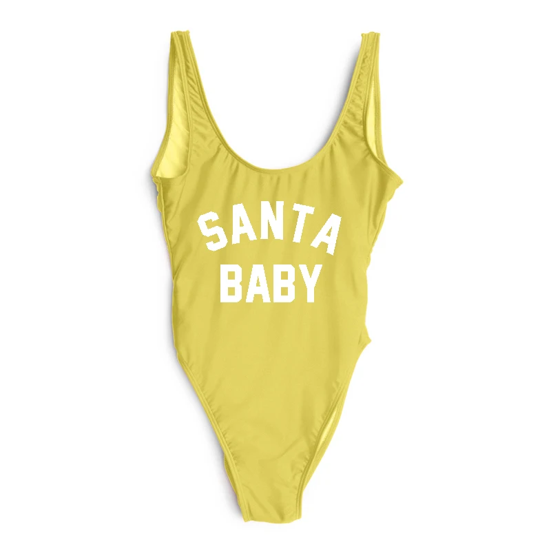 YWWT SANTA BABY Одна деталь Плавание костюм купальник женские трусики бикини ванный комплект Плавание одежда для рождественской вечеринки красные, черные пикантные боди-бикини - Цвет: YWWT