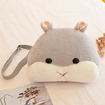 gray Candice guo плюшевая игрушка мягкая кукла мультфильм животное Q хомяк подушка для головы Подушка Рука теплая сумка через плечо ребенок пакет 1 шт - Цвет: gray