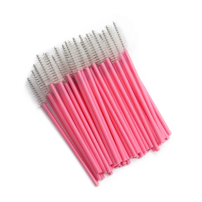 Pink To White 50 шт./лот Одноразовые ресниц расческа щетки для туши ресницы индивидуальные аппликатор Для женщин инструменты для макияжа; красота M03809 - Handle Color: Pink To White