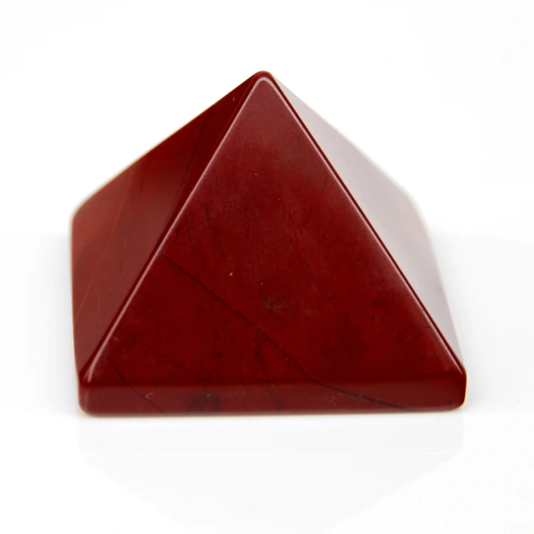2015 красная яшма кристалл Кварцевый Камень гравированная 40 мм Пирамида резной