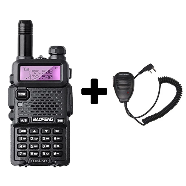 Add a mic speaker Baofeng DM-5R DMR цифровая рация трансивер 5 Вт УКВ 136-174/400-480 МГц длинный ранг DM 5R двухсторонняя радиостанция DM5R - Цвет: Add a mic speaker