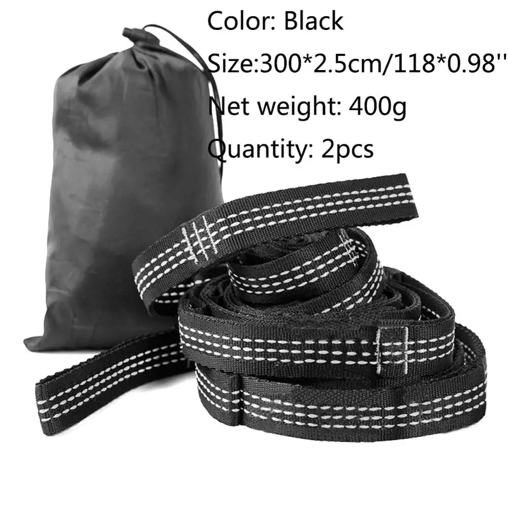 2pcs Hammock Belt Портативный гамак, садовый гамак для путешествий, кемпинга, качели, холщовая полоса, подвесная кровать, гамак - Цвет: 2pcs Hammock Belt