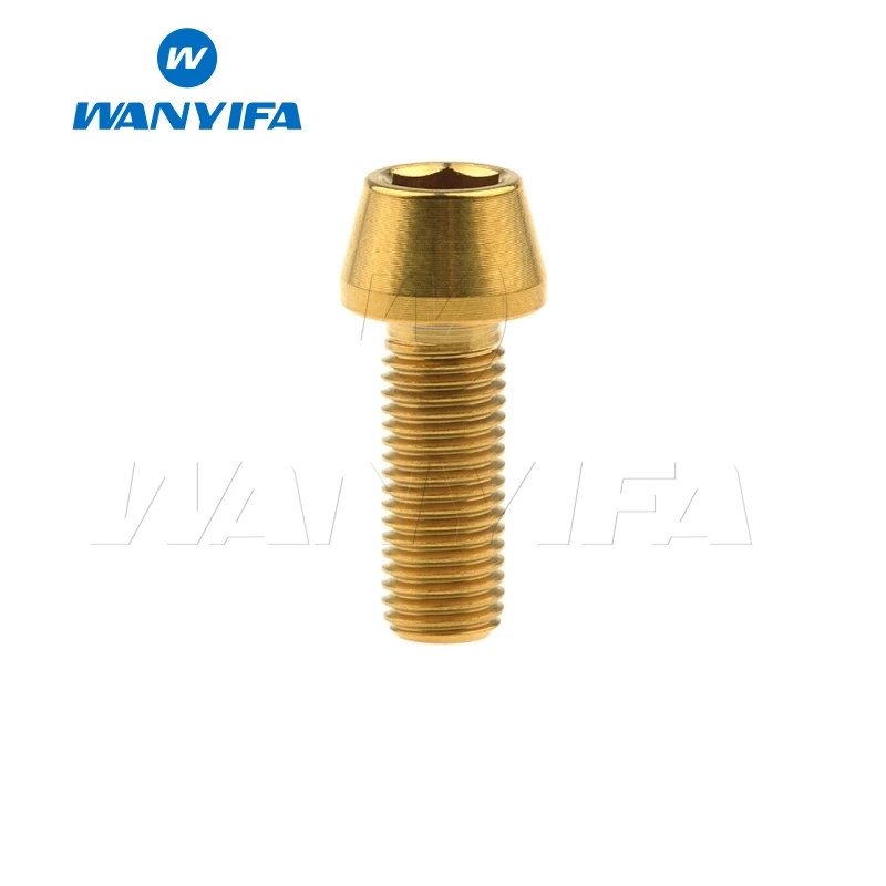 Wanyifa Винт С Титановым болтом M6x10 15, 16, 18, 20, 25 30 35, 40 45 50 55 60 65 мм шестигранный ключ конусности головки для Велосипедный дисковый тормоз - Цвет: M6x15 Blue