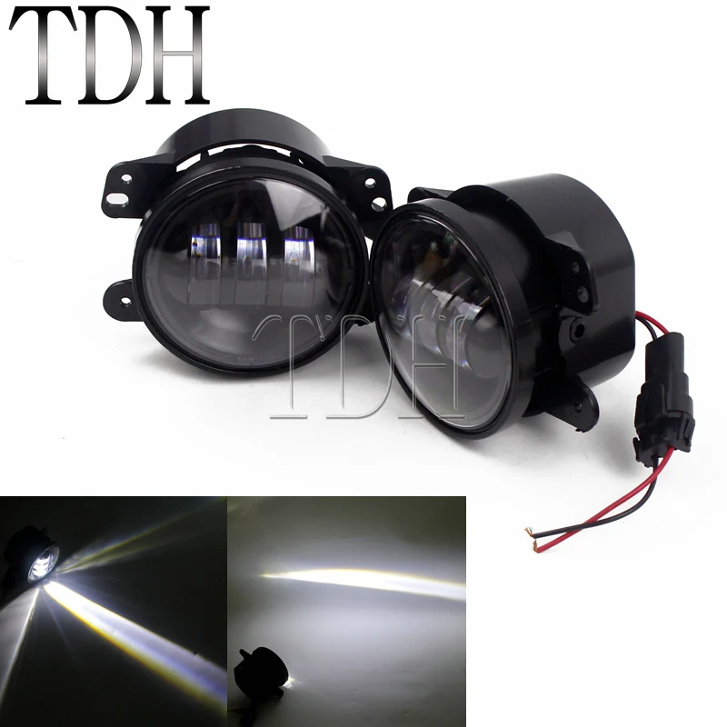 

For Jeep SUV CJ-5 CJ-7 CJ-8 Black 4" Led Fog Lights Round Spot Lamps For Jeep Wrangler (TJ) Wrangler 2 doors (JK) Offroad Lamps