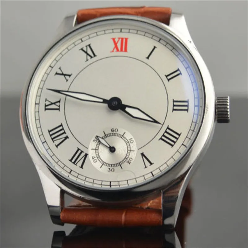 Часы мужские повседневные с римскими цифрами 44 мм белым циферблатом 30 м 6498|watch