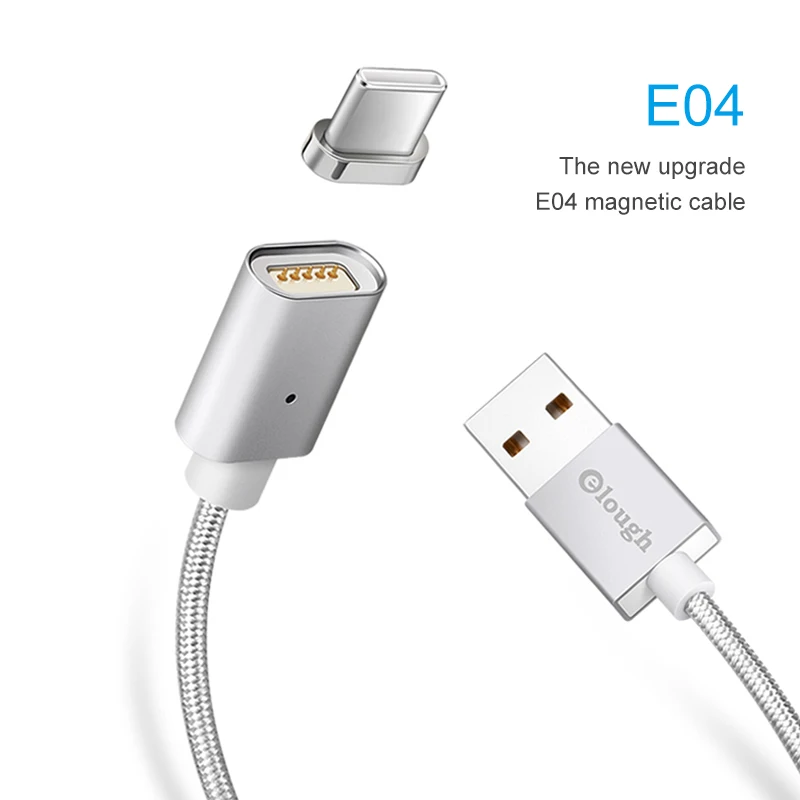 Elough E04 Магнитный кабель usb type C для samsung galaxy s8 note8 plus, быстрое зарядное устройство для мобильного телефона, магнитный кабель для зарядки type-c