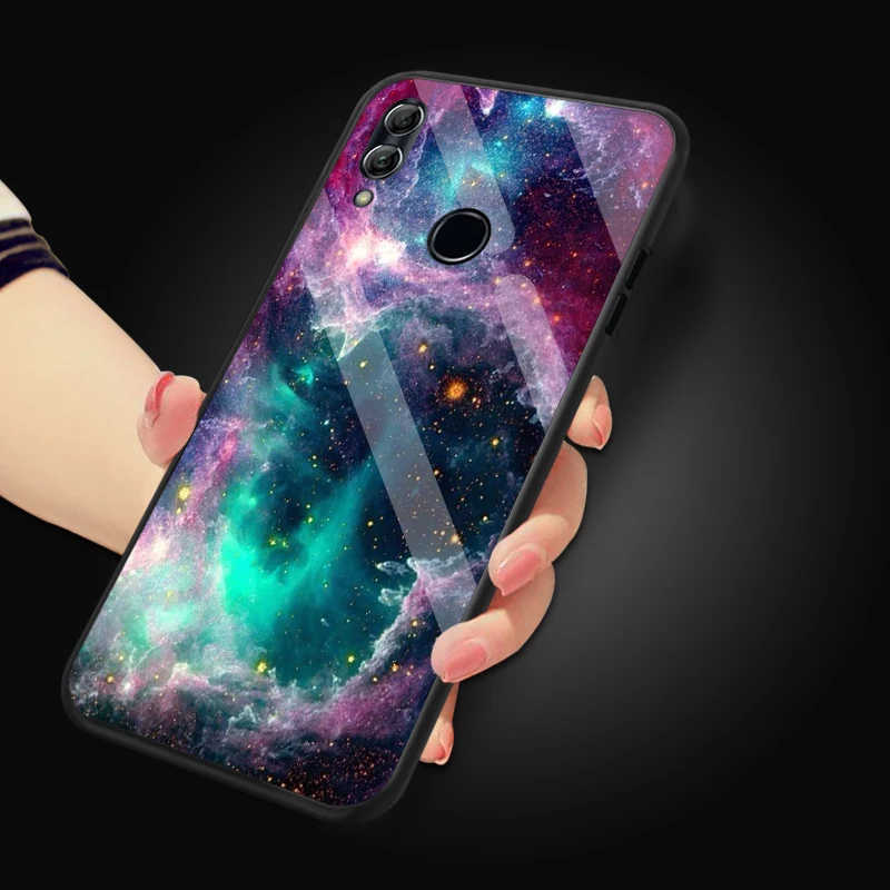 Роскошный стеклянный чехол для huawei Honor 8 9 10 Lite, задняя крышка с изображением звездного неба для huawei Honor 8 Pro V9 V8 V10 View 10, чехол - Цвет: 03