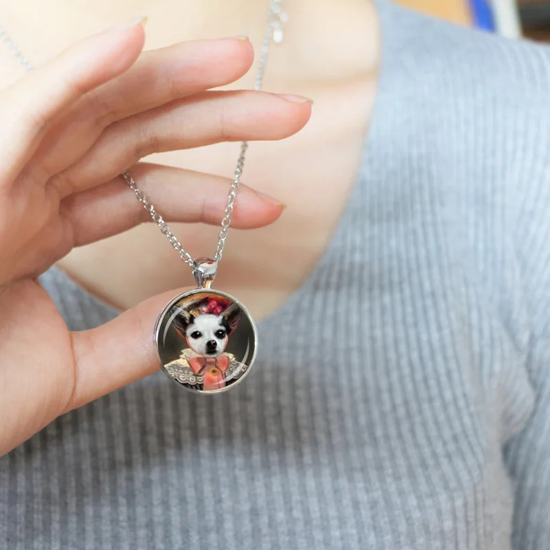 Кулон для чихуахуа с капотом подвеска изображением собаки стеклянный купол