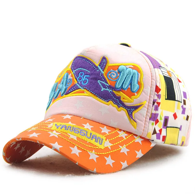 [JAMONT] хлопковая бейсболка Детские брендовые шапки с мультяшными рыбками милые