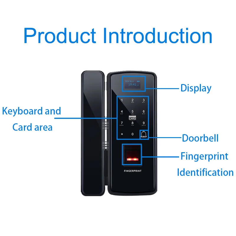 Fingerprint Lock Eseye стекло отпечаток пальца Замок цифровой электронный дверной замок для домашнего офиса Противоугонный Интеллектуальный Пароль RFID карта умный замок - Цвет: Fingerprint Lock
