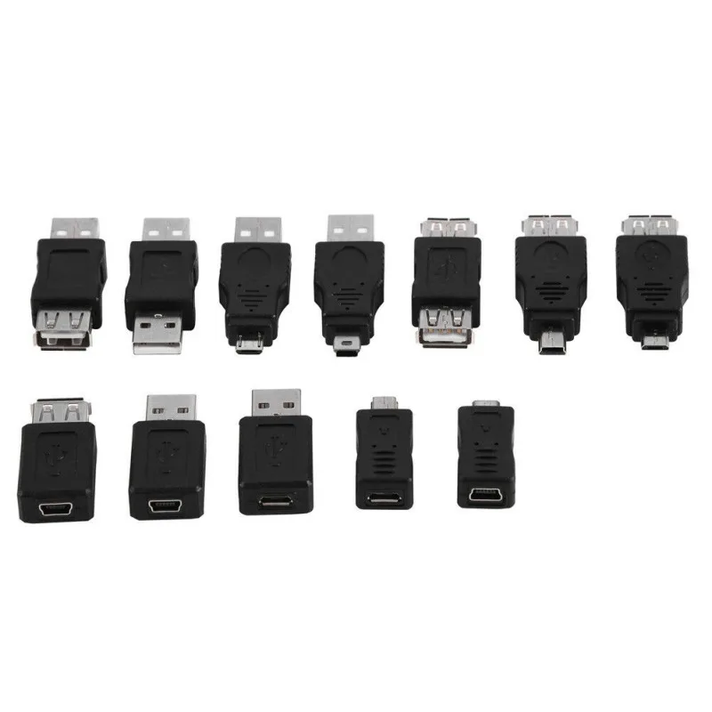 12 шт. адаптер для передачи данных USB 2 0 Micro Mini штырь гнездо|Компьютерные кабели и