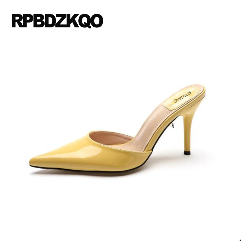 обувь лакированная кожа 33 сандалии красный тонкий Указательный палец насосы 4 34