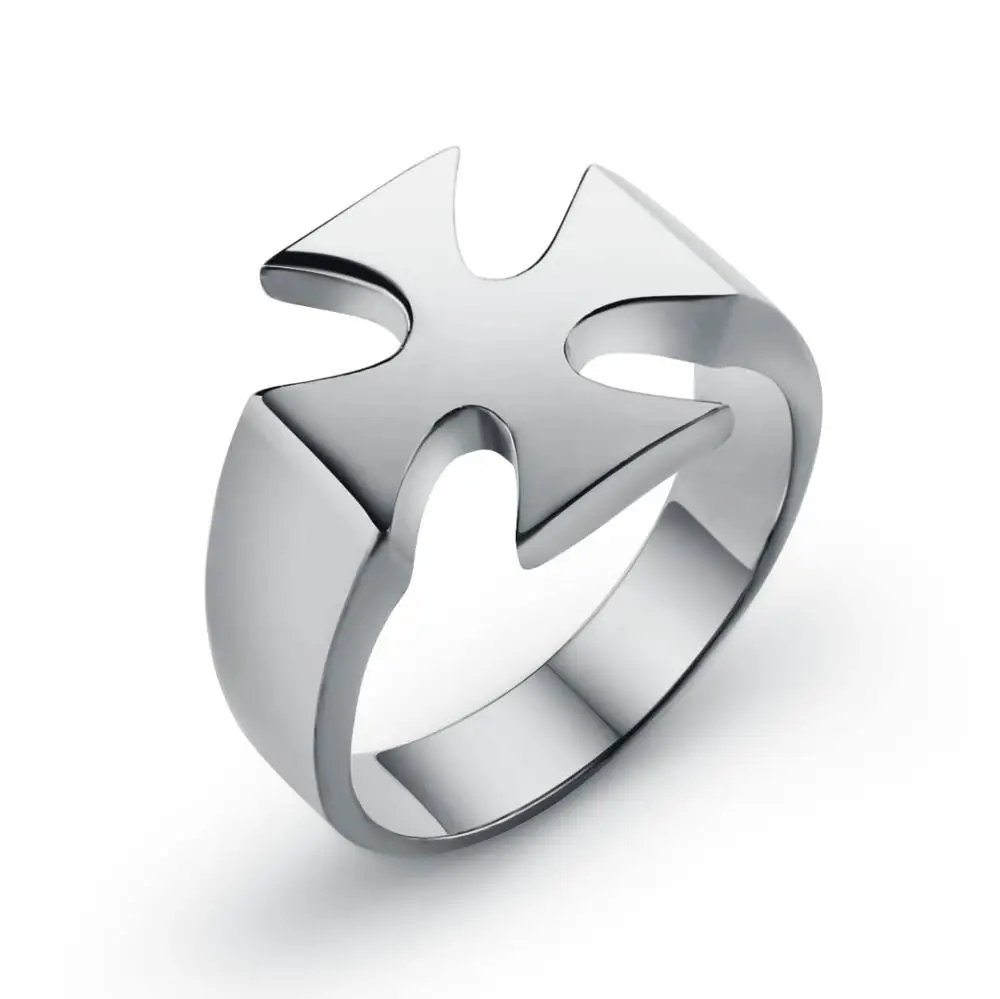 

Men's Knight Templar Cross Rings Black Punk Crusaders Band Rings for Mens Stainless Steel Polished Signet Rings Jewelry Anel