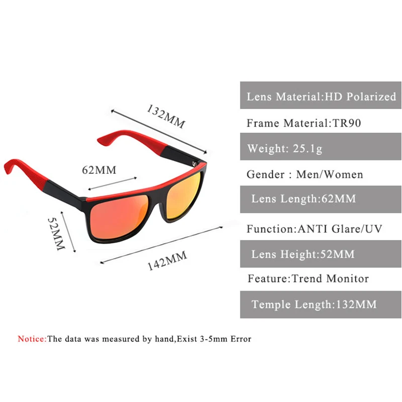 Мужские классические Поляризованные солнцезащитные очки TR90 светлая оправа