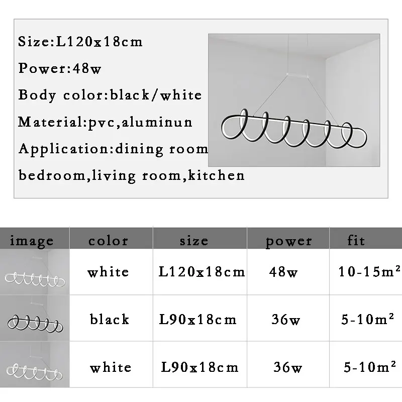 Black&ampWhite Modern LED Pendant Light For Living Room Dining room Kitchen Ceiling Mounted Lamp Led lamp Hanging Home | Лампы и