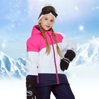Лыжный костюм для девочек, водонепроницаемая зимняя куртка для занятий спортом на открытом воздухе и сноубордом + штаны для снежной погоды, детский лыжный комплект с капюшоном, теплый и ветрозащитный