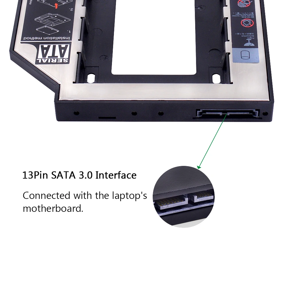 CHIPAL 2019 алюминиевый 2-й второй HDD Caddy 12 7 мм SATA 3 0 Optibay 2 5 ''SSD DVD жесткий диск