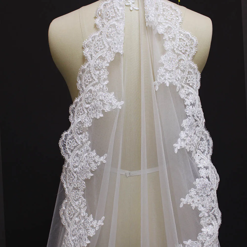 Кружевная фата с блестками 2 м однослойная из Мягкого Тюля гребнем | Свадьбы и